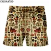 Shorts masculinos Moda de calça curta Men/mulheres A colagem de cogumelos 3D Calças impressas Casual Harajuku Fisicatriota