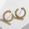 Boucles d'oreilles étalon uilz cercle géométrique pour les femmes luxe brillant blanc cubique boucle oreille de mariage accessoires de mariée
