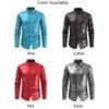 Casual shirts van heren shirts shirt LAPE lange mouw heren heren nachtclub feestje T aankleden polyester gewone glanzende