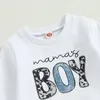 衣料品セット幼児の男の子春の服の手紙プリント長袖スウェットシャツ弾性ウエストドローストリングパンツジョガートラックスーツ2PCSセット