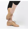 Dansskor clearance professionell cowhide jazz för män solbrun svart vit andedans sneakers hip hop woman sko