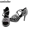 Dansschoenen Latijn met platform jazz balzaal meisjes Rhinestone High Heels glitter salsa dansen