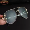 Sunglasses Oversized Oval Men 2024 Designer Vintage Leopard Head Sun Glasses For Women Metal Frame Shades Eyewear