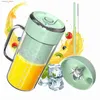 Juicers USB oplaadbare gemalen ijsbeker draagbare blender met handvat voor smoothies 8 mes antioxidant multifunctionele verse fruit juicer y240418