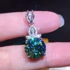 New Luxury Emerald Gemstone Pendant Necklace Wedding Engagement Fashion Jewelry Accessories