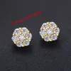 Passerade diamanttest män kvinnor d färg 3mm moissanite örhängen 925 sterling silver guld pläterade bling diamant studs örhängen trevlig gåva