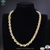 Repo -ketting 8 mm brede hiphop moissaniet link ketting GRA VVS Diamond 925 zilvergouden plaat fijne sieraden kettingen armbanden