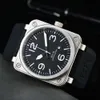 Bell et Ross 2023 Mens Br Model Sport Strap Rubber Rubber Automatic Mécanique Bell Luxury Multifonction montre Business en acier inoxydable Man Ross Square Men Men de bracelet H