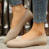 Casual Shoes Flat Women's Fashion Slip-On Mesh Loafers Breattable Stretch Ballet Flats Kvinnor Pekade tå bekvämt ljus