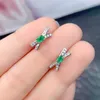 Boucles d'oreilles par bijoux Natural Real Green Emerald Oreaud Small Style 0,25CT 2PCS GEM STAILLE 925 SIRGE STERLING FIN L243177