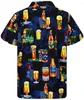 Casual shirts voor heren bier 3d print shirt mannen mode mode met één borsten met korte mouwen Hawaiiaanse strand blouse kleding tiener