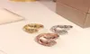 New pattern ring Golden Classic Fashion Party Jewelry For Women Rose Gold Wedding Luxurious Open size rings shipp7947896