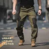 Calça calças de retalhos calças táticas homens multipockets à prova d'água ao ar livre calça de elasticidade homens homens joelheiras militares de elasticidade do exército