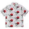 Chemises décontractées pour hommes PS Teewacko Maria Hawaii Beach Men Femme 1: 1 Roses de haute qualité Imprimement des hauts à col ouverts en vrac T-shirt