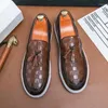 Chaussures décontractées baskets noires hommes bruns hommes vulcanisés glonilles en cuir en cuir en glissade taille 38-48