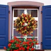 Декоративные цветы орнамент венок из пластиковые рождественские праздничные дверь гирлянда для свадебной вечеринки дома осенние зимние темы низкие