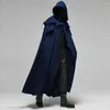 Men's Trench Coats Carnival Medieval Men Hooded Capes Jackets Gothic Style Halloween Party Long Cloak Knight Vampire Cosplay Costume