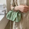 Schoudertassen eenvoudige kettingtouwhandgreep pu lederen mini crossbody met korte handgrepen voor vrouwen 2024 trend luxe mode handtas