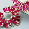 Stud Earrings 1 Pair For Women Sunflower-shaped Multicolor Rhinestones Jewelry Vintage Bohemian Beach