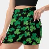 Spódnice St. Patricks Day Clover Wzorka Kobieta moda 2024 Spitek spódnica mini biuro krótkie szczęście trifolium irlandzkie