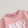 Roupas de roupas para criança roupas de menina mamas de mamas engraçadas Letras de moletom de pullocação de mangas compridas Tops de corredor de duas peças roupas de duas peças