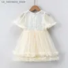 Vestidos de niña Baby Girl Tutu Princess Dress Baby Baby and Widdler Butterfly Puff mangas infantiles Sheer Vestido Party Fiest Baby Costume L099 Q240418