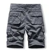 Shorts masculinos estilo safari de verão cargo casual masculino de cor sólida cor algodão respirável Muitos bolsos