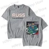 Camisetas para hombres Russ It Fui All Bown Tour Tour Merch de verano Merch para mujeres/hombres Unisex informales O-cuello OCCH MANGO CONTAJA TOPA