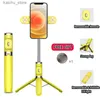 Selfie Monopods 360 stopni rotable selfie Stick bezprzewodowy Bluetooth zdalnie wzmocniony statyw 3 kolory do ładowania lampki Y240418