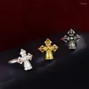 Cluster anneaux S925 Anneau de pilon de croix en argent pour hommes bijoux Blessing Six personnage grand mantra brillant amulette fiche réglable