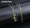 whole Handwriting Jewelry Custom Signature Pendant Collier Femme Vertical Personalized Custom Name Necklace For Women Gift1214402