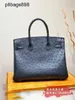 Handmade 7a Handbag Bikns Genuine Leather Pure African ostrich leather BK25/30 large capacity leather womensKFL4