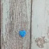 ペンダント（1PC/ロット）Blue Op05 Synthetic 10mm Opal Heart Pendant with Sterling 925 Silver Goldチェーンネックレスギフト