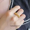 High -end designer sieradenringen voor dames Carter Beautiful and Fashion V Gold Ploated Red Nieuwe Bullet Head Ring CNC True Gold Original 1: 1 met echt logo