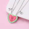 Pendant Necklaces 2024 2Pcs/set Summer Watermelon Magnetic Friend Necklace For Kids Girls Fashion Friendship Gifts Party Jewelry