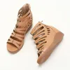 Chaussures habillées grandes taille Femmes d'été 2cm plate-forme 6cm coins talons hauts sandales dame peep orteil confortable maman gladiator féminin