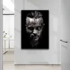 Affiche TV Vikings classique Black and White Ragnar Lothbrok Portrait Toile Paindre d'huile Pictures murales étoiles pour le salon Chambre Scandinave Decor