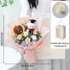 Fleurs décoratives Crochet Flower Bouquet Artificiel avec un cadeau de mariage léger pour les invités pour la fête des mères tissées