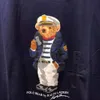 Gleiches geschlechtsspezifisches Paar lässige Baumwolle kurzärärmische Seemannsanzug mit Teddybären -Muster Druck modisch und vielseitig