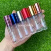 Opslagflessen 5 ml kleurrijke dikke wand heldere lipgloss buis big borstel cosmetisch roze witte lip gloss korte vet container verpakking