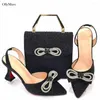 Dress Shoes Summer Italian Style Rhinestone High Heels And Bag Set Fahion Elegant Ladies For Party