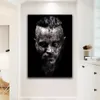 Affiche TV Vikings classique Black and White Ragnar Lothbrok Portrait Toile Paindre d'huile Pictures murales étoiles pour le salon Chambre Scandinave Decor