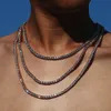 Xinfly högkvalitativ 3mm 4mm 5mm pläterad 18k guld Moissanite Diamond Tennis Chain Hip Hop Solid S925 smycken halsband