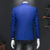 Plus -storlek M6XL Men Business Casual Blazer Solid Color Sacka Jacket Klänning Arbetskläder Överdimensionerade rockar Man varumärkeskläder Tuxedo 240407