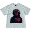 Men's T Shirts Novelty 2024 Män nummer nio Jesus Skull T-shirt Hip Hop Skateboard Street Cotton T-shirts TEE TOP US Size BG85