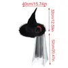 Beret Black Witch Hat na Halloween Elegancki czarodziej