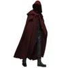 Men's Trench Coats Carnival Medieval Men Hooded Capes Jackets Gothic Style Halloween Party Long Cloak Knight Vampire Cosplay Costume