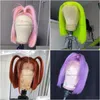 Lace Wigs Rongduoyi Orange Pink Colored Short Bob Synthetic Silky Straight Hair Front Wig For Women Cosplay Use Heat Fiber 230807 Drop Dhrqo