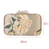 Evening Bags Ethnic Style Satin Flower Embroidered Handbag 2024 Small Clutches Purse Woman Elegant Designer Chain Shoulder Bag B362