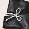 本物のシープスキングローブエレガントな弓革革製グローブサーマルウィンタードライビング暖かいミトンluvaフェミニナ
